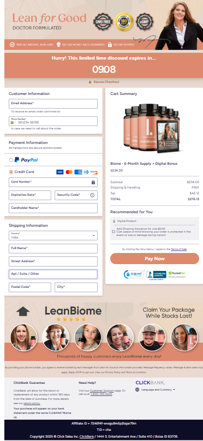 LeanBiome order page